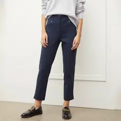 BASEMENT - Pantalón Recto Mujer Tiro alto de Algodón