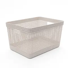 OU - Cesta Organizadora con Tapa Multiusos Polipropileno 29 x 39 cm. Cesta de Ropa. Cesta Organizadora de baño Mica