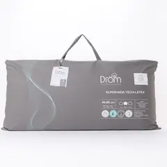 DROM - Almohada en Látex Hipoalegénica, Firmeza Media 40 x 85 cm