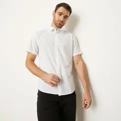 NEWPORT - Camisa con Puntos para Hombre Manga corta de Algodón
