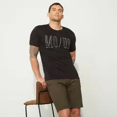 MOSSIMO - Camiseta Hombre Manga Corta Con Logo de Algodón