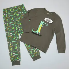 YAMP - Pijama para Niño con Estampado con Cintura elásticada Manga larga en Algodón