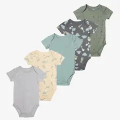 YAMP - Pack de 5 Bodies para Bebé niño en Algodón