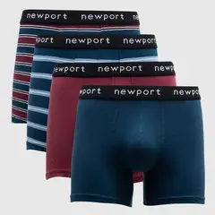 NEWBOAT - Boxers Hombre Pack de 4 de Algodón