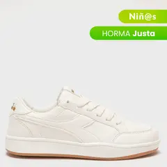 DIADORA - Tenis Girl Court para Niña Blancos Horma Justa
