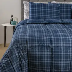MICA - Edredón con exterior y relleno de 500 GSM Poliéster muy alcolchado Charles. Edredón Estampado para cama Doble, queen, king.
