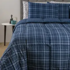 MICA - Edredón con exterior y relleno de 500 GSM Poliéster muy alcolchado Charles. Edredón Estampado para cama Doble, queen, king.