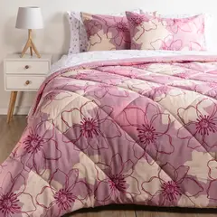 AMBIENTA - Juego de cama SHARON Sencillo, Doble y Queen Incluye Edredon + Juego de sabanas