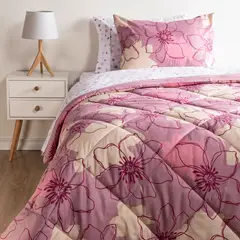 AMBIENTA - Juego de cama SHARON Sencillo, Doble y Queen Incluye Edredon + Juego de sabanas