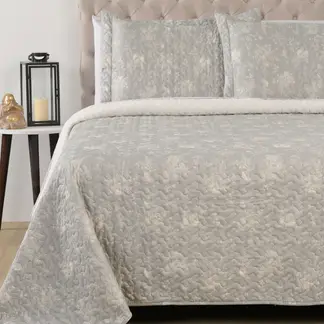 ROBERTA ALLEN - Cubrelecho Ovejero con exterior y relleno de 180 GSM Poliéster. Cubrelecho estapampado para Cama Doble,queen y king.