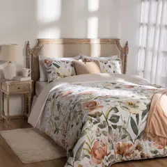 ROBERTA ALLEN - Edredón con exterior en Polialgodón y relleno de 500 GSM Poliéster muy alcolchado Barbara. Edredón Estampado para cama Doble, queen, king.