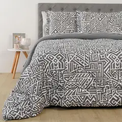 AMBIENTA - Edredón con exterior y relleno de 250 GSM Poliéster Marcial. Edredón Estampado para cama sencilla, doble, queen.