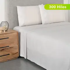 BASEMENT HOME - Sábanas de Algodón 300 Hilos muy suave Alberta. Juegos de Sábanas Estampadas para cama Doble, Queen y King