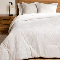 BASEMENT HOME - Edredón con exterior de Polialgodón y relleno de 500 GSM de Poliéster alcolchado Argel. Edredón Estampado para cama Doble, queen, king.