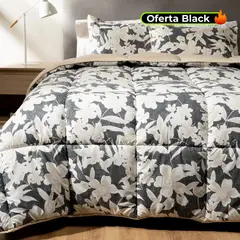 MICA - Edredón con exterior y relleno de 500 GSM Poliéster muy alcolchado Iris. Edredón Estampado para cama Sencilla, doble, queen, king.