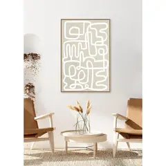 BASEMENT HOME - Cuadro Decorativo Abstracto Lineas 92x62 cm