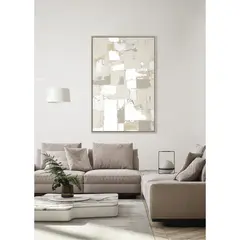 BASEMENT HOME - Cuadro Decorativo Abstracto Block Gris 60x90 cm