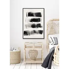 BASEMENT HOME - Cuadro Decorativo Abstracto Blush Negro 122x82 cm