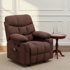 MICA - Silla Reclinable 1 Puesto Masajeadora, Mecedora con Calentador y Puertos USB en Tela Thunder 105 x 95 x 95 cm - 0% Interés a 3, 6 o 12 Cuotas Pagando con tu CMR Banco Falabella
