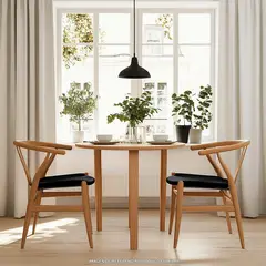 BASEMENT HOME - Set X2 Silla de Comedor en Poliseda Con Patas de Madera 56 x 53 x 78 cm - Mueble Kolding - 0% Interés a 3, 6 o 12 Cuotas Pagando con tu CMR Banco Falabella