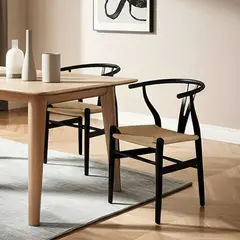 BASEMENT HOME - Set X2 Silla de Comedor en Poliseda Con Patas de Madera 56 x 53 x 78 cm - Mueble Kolding - 0% Interés a 3, 6 o 12 Cuotas Pagando con tu CMR Banco Falabella