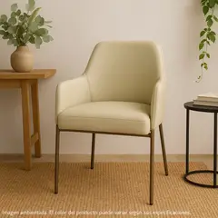 BASEMENT HOME - Silla de Comedor en Poliéster con Patas de Metal Milan 88 x 66 x 57 cm - 0% Interés a 3, 6 o 12 Cuotas Pagando con tu CMR Banco Falabella