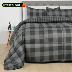 MICA - Edredón con exterior y relleno de 500 GSM Poliéster muy alcolchado Dark Tar. Edredón Estampado para cama Doble, queen, king.