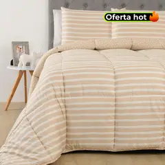 MICA - Edredón con exterior y relleno de 500 GSM Poliéster muy alcolchado Hugo. Edredón Estampado para cama Sencilla, doble, queen, king.