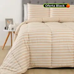 MICA - Edredón con exterior y relleno de 500 GSM Poliéster muy alcolchado Hugo. Edredón Estampado para cama Sencilla, doble, queen, king.