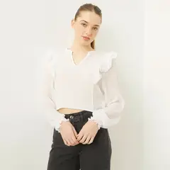 SYBILLA - Blusa Mujer Manga larga globo