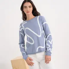 SYBILLA - Saco Mujer con Estampado de Algodón