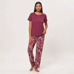 UNIVERSITY CLUB - Camiseta de pijama Mujer Manga corta de Algodón