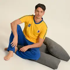 NEWBOAT - Pijama Larga Manga larga para Hombre de Algodón