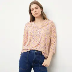 UNIVERSITY CLUB - Blusa para Mujer con Flores Manga 3/4