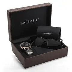 BASEMENT - Reloj Análogo y Gafas para Hombre