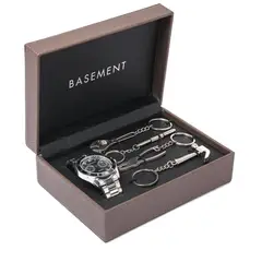 BASEMENT - Reloj Análogo y LLaveros para Hombre
