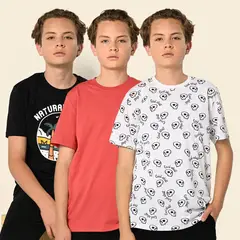 FEDERATION - Camiseta Niño Pack de 3 unidades Manga corta Algodón