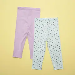 YAMP - Leggings Bebé niña Pack de 2 unidades Cintura elásticada Algodón