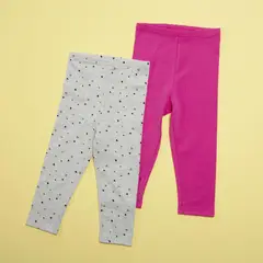 YAMP - Leggings Bebé niña Pack de 2 unidades Cintura elásticada Algodón