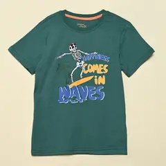YAMP - Camiseta Niño con Estampado Manga corta Algodón