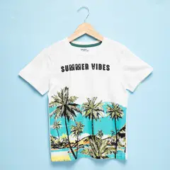 YAMP - Camiseta Niño con Estampado Manga corta Algodón