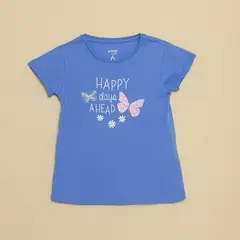 YAMP - Camiseta Niña con Estampado Manga corta Algodón