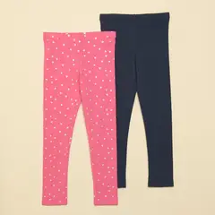 YAMP - Leggings Niña Pack de 2 unidades Cintura elásticada Algodón