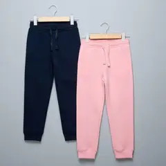 YAMP - Pantalón Niña Pack de 2 unidades Cintura elásticada Jogger Algodón