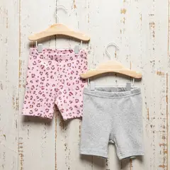 YAMP - Short Bebé niña Pack de 2 unidades Cintura elásticada Biker Algodón