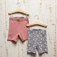 YAMP - Short Bebé niña Pack de 2 unidades Cintura elásticada Biker Algodón