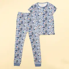 ELV - Pijama para Niña 2 piezas Cintura elásticada Manga corta de Algodón
