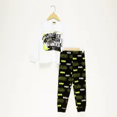 undefined - Pijama para Niño 2 piezas con Estampado Cintura elásticada Batman Manga larga DC Originals