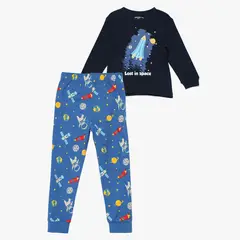 YAMP - Pijama para Niño 2 piezas con Estampado Cintura elásticada Manga larga de Algodón