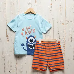 YAMP - Pijama para Niño 2 piezas con Estampado Cintura elásticada Manga corta de Algodón